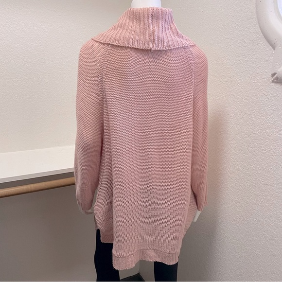 John Paul Richard 💘 Cowl Neck|Curved Hem|Dusty Pink|Block Knit Sweater|Sz 2X - Picture 2 of 10